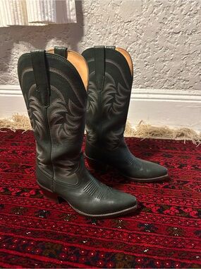 Tecovas Tan Leather Cowboy Boots Interior View
